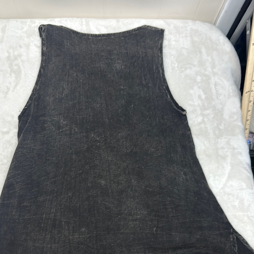 Black Asymmetrical Embellished Sleeveless Tank Top - Picture 6 of 6